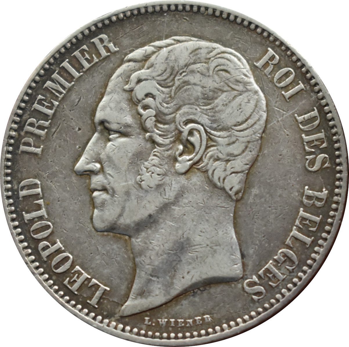 Belgicko 5 Francs 1849