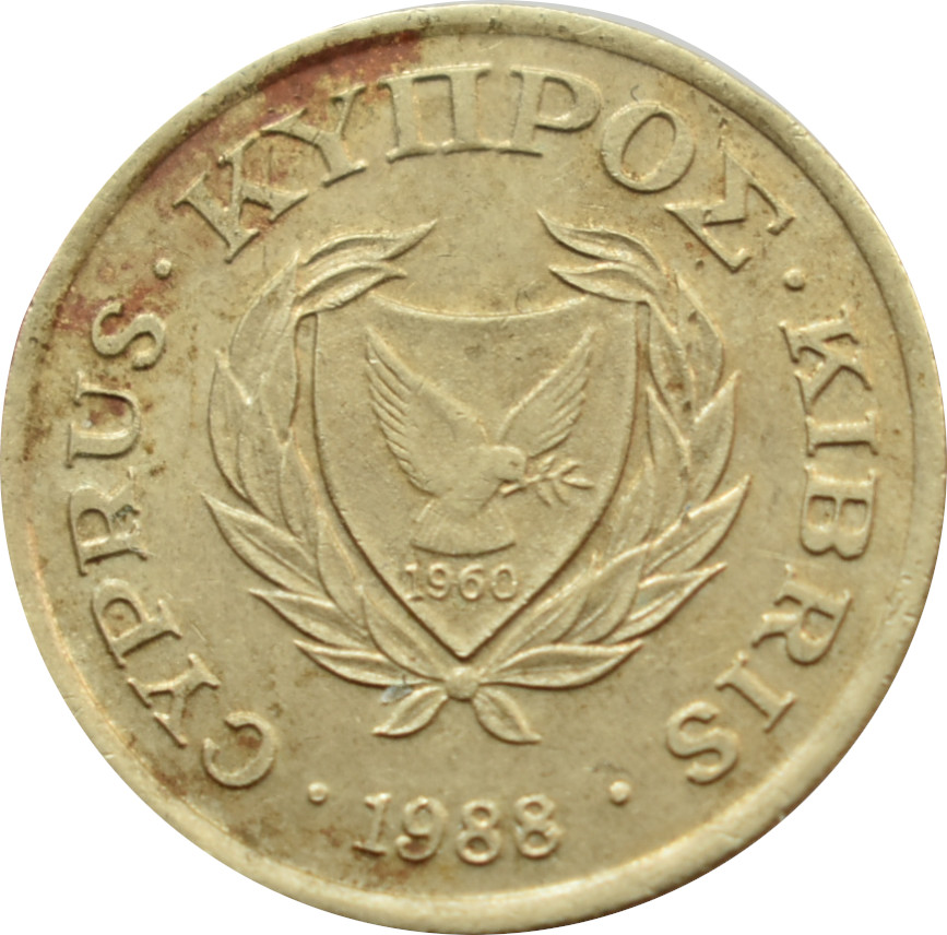 Cyprus 2 Cents 1988