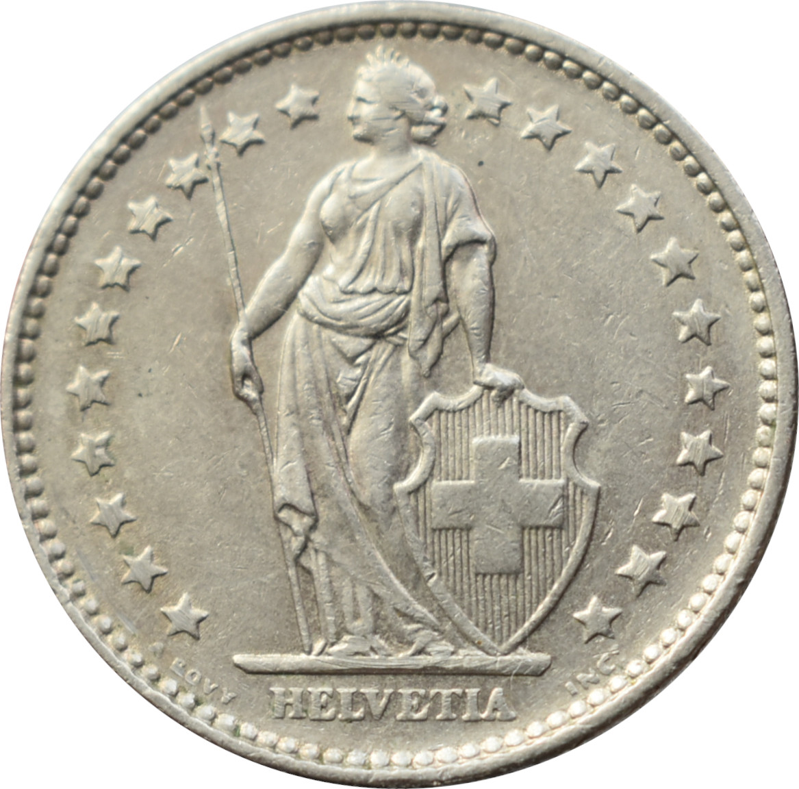 Švajčiarsko 2 Francs 1970