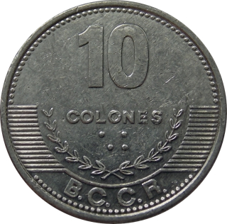 Kostarika 10 Colones 2012