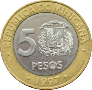 Dominikánska republika 5 Pesos 1997