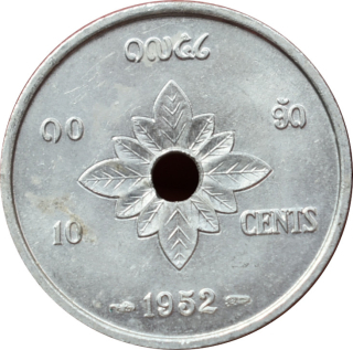 Laos 10 Cents 1952