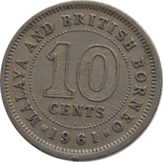 Malaya a Britské Borneo 10 Cents 1961