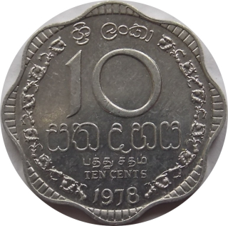 Srí Lanka 10 Cents 1978