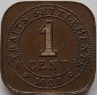 Straits Settlements 1 Cent 1920