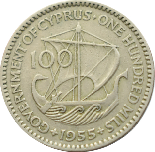 Cyprus 100 Mils 1955