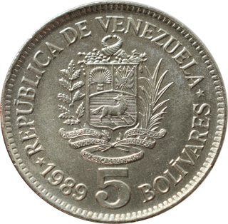 Venezuela 5 Bolivares 1989