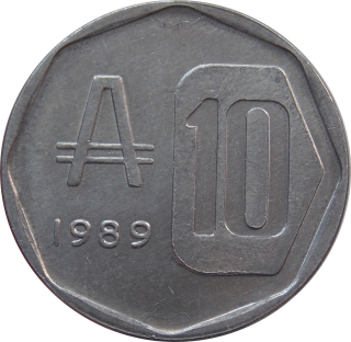 Argentína 10 Australes 1989