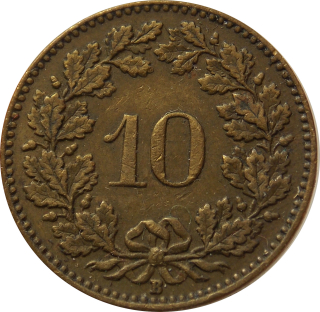 Švajčiarsko 10 Rappen 1918