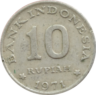 Indonézia 10 Rupiah 1971