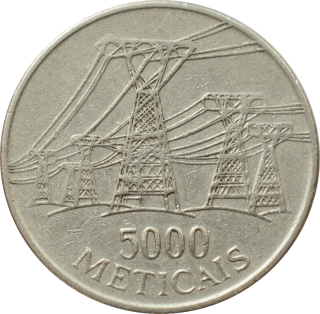 Mozambik 5000 Meticais 1998