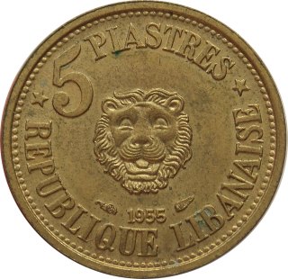 Libanon 5 Piastres 1955