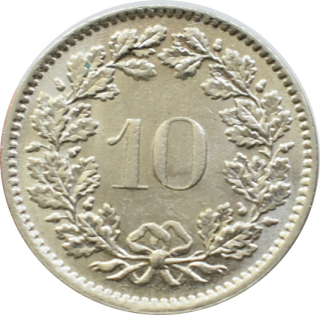 Švajčiarsko 10 Rappen 1970