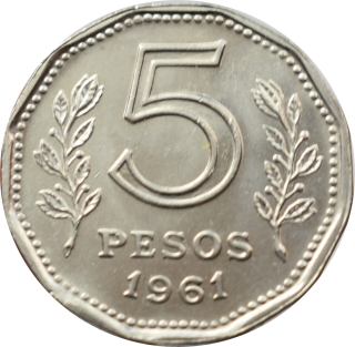 Argentína 5 Pesos 1961