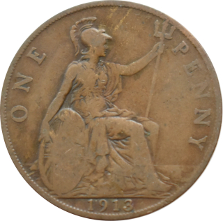 Anglicko 1 Penny 1913