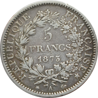 Francúzsko 5 Francs 1873 A