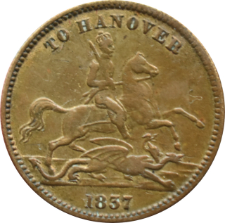 Anglicko Victoria Regina to Hanover 1837 1849 token