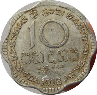 Srí Lanka 10 Cents 1978