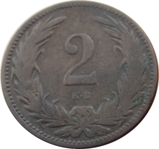 F.J. 2 Fillér 1897 K.B