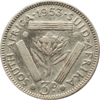 Južná Afrika 3 Pence 1953